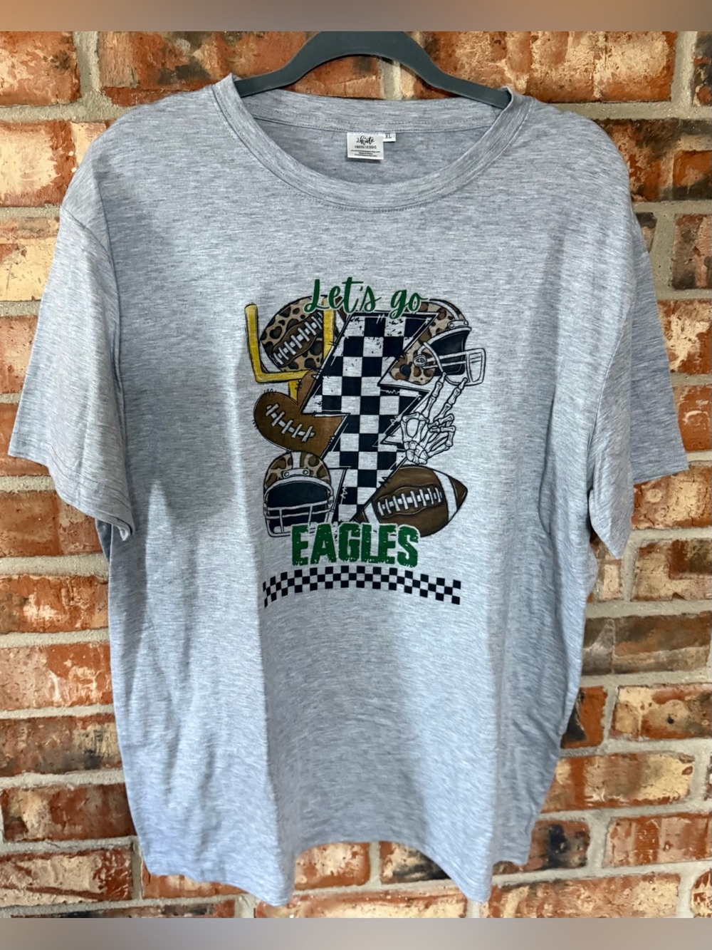 Let's Go Eagles Grey Graphic Tee - Women's Short Sleeve